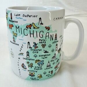 222 Fifth My Place Michigan Map Coffee Mug Porcelain Dishwasher Microwave Safe